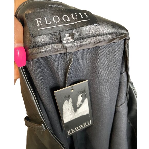 Eloquii crop faux leather pants front pockets size 28 - Picture 2 of 10